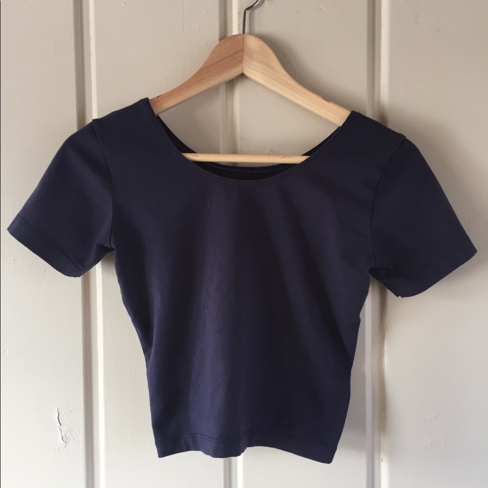 American Apparel Navy Crop Top